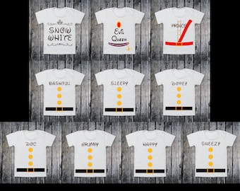 Snow White Inspired Costume Shirts SVG Cut File: Halloween Outfit (Digital Download)