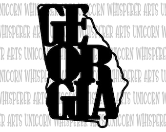Georgia State Outline Word Art - SVG, Cricut, Silhouette (Digital Download)
