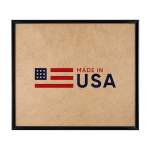 May include: A black framed corkboard with a red, white, and blue American flag and the text "Made in USA" printed on it.