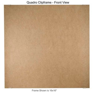 May include: A brown wood picture frame with a simple design. The frame is 16 inches by 16 inches.