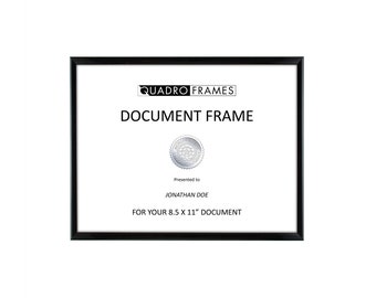 Quadro Frames 8.5x11 inch Certificate Picture Frame, Style P375 - For Awards, Diploma, Degree, Certificate, Document Framing