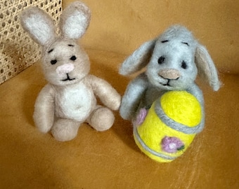 Needle felted bunny, Needle Felted rabbit, Easter prop, Easter egg, floppy ear bunny, Easter bunny