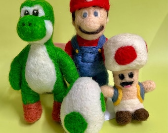 Game Time Lovies, Needle Felted Mario Game Characters