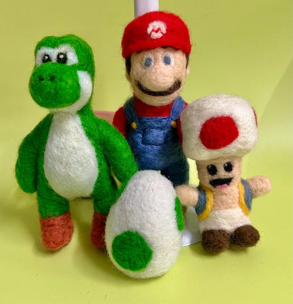Game Time Lovies, Needle Felted Mario Game Characters