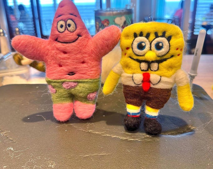 Needle Felted 80s Toy: Handmade Wool Pet Monster