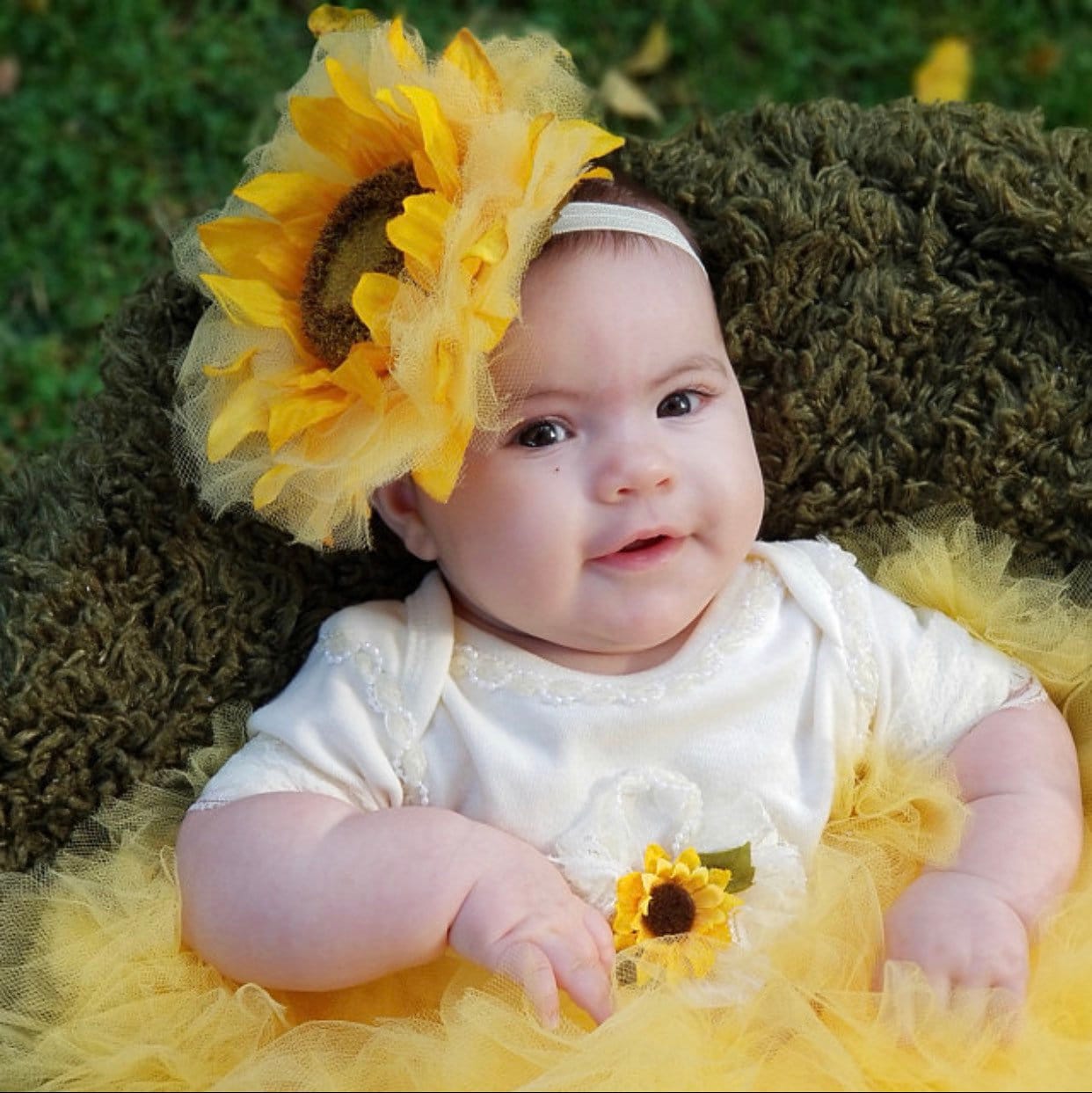Sunflower baby headband 2025