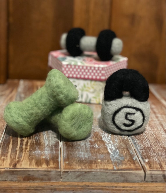 Needle Felted Gym Set: Wool Workout Props, Newborn Decor