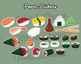 Sushi Paper Sticker Packs, Sticker Sheets