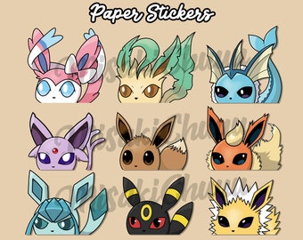 Eeveelutions Paper Sticker Sheets, Sticker Packs