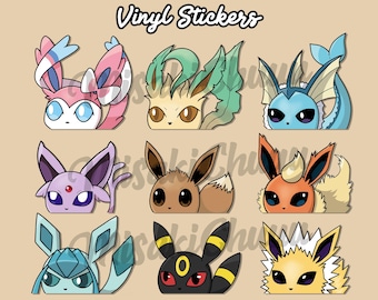 Eeveelutions Vinyl Stickers for Laptops, Water Bottles, Phones, Tablets