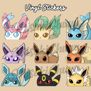 Eeveelutions Vinyl Stickers for Laptops, Water Bottles, Phones, Tablets