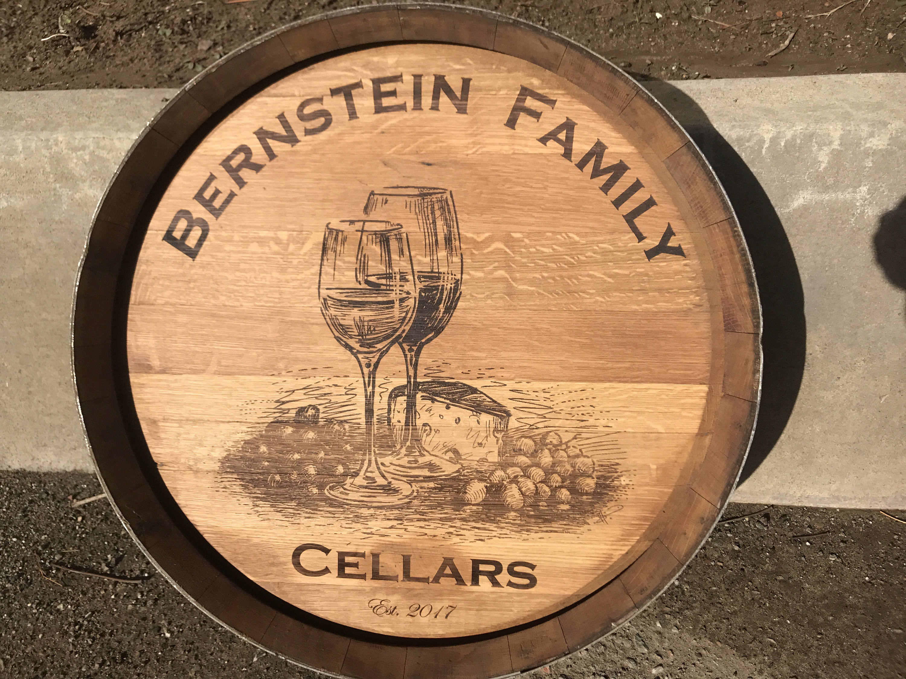 2425 large Wine barrel lid custom engraved with your Etsy