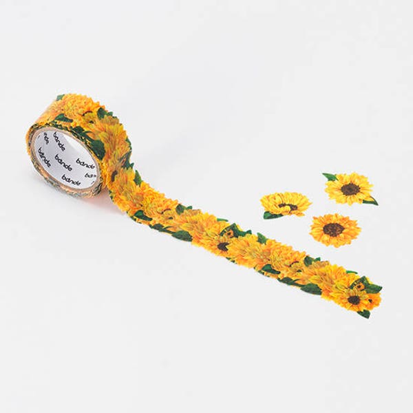 Bande BDA234 - sunflower mini masking roll stickers washi 200pieces flower washi tape Made in Japan