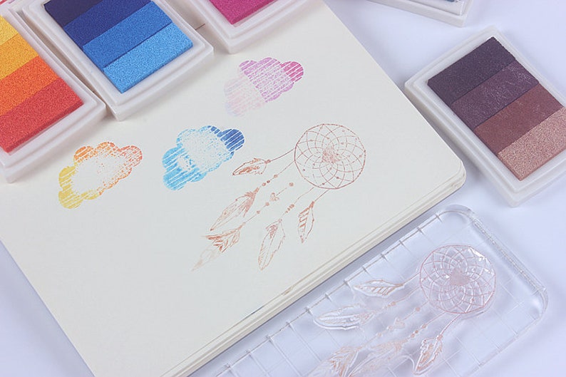 Let's Color 6 colors fast dry Ink Pads for Fingerprints Etsy