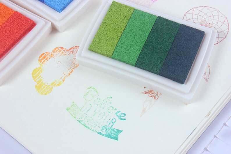 Let's Color 6 colors fast dry Ink Pads for Fingerprints Etsy