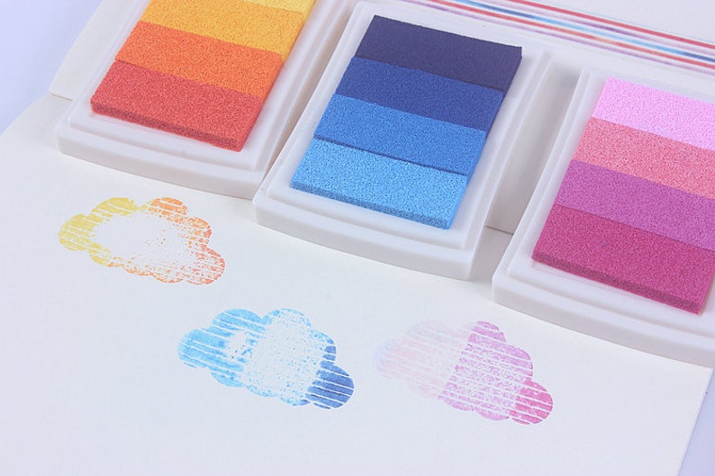 Let's Color 6 colors fast dry Ink Pads for Fingerprints Etsy
