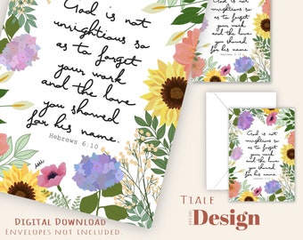 JW Hebrews 6:10 Spring Flowers Art + Cards