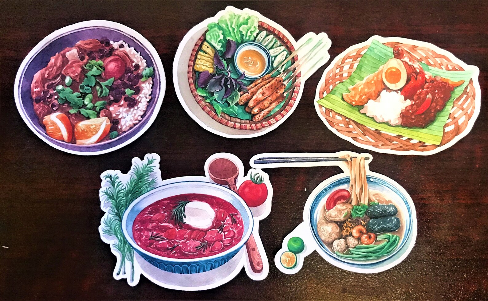 Asian Food Stickers (random 3 Pack) - Etsy