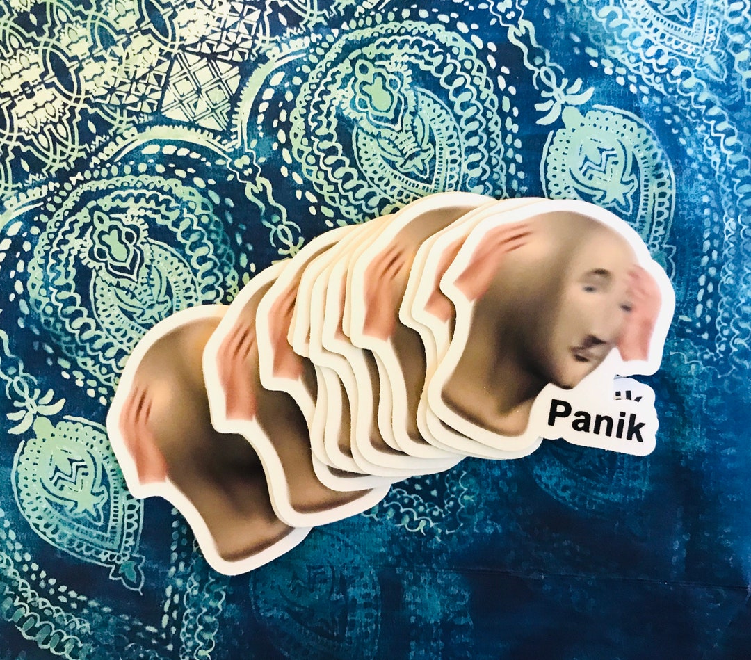 Panik Meme Man Head Sticker - Etsy