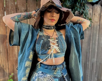 Gender-Neutral Denim Kimono