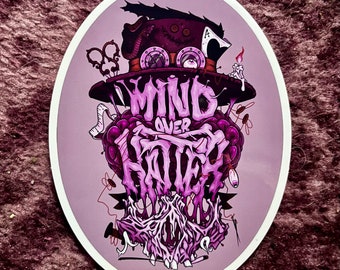 Mind Over Hatter Manifestation Monster Original Art Sticker