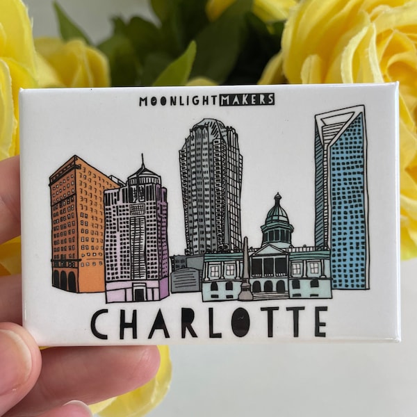 Charlotte, North Carolina, Fridge Magnet, 2"x3" Discontinued Sale