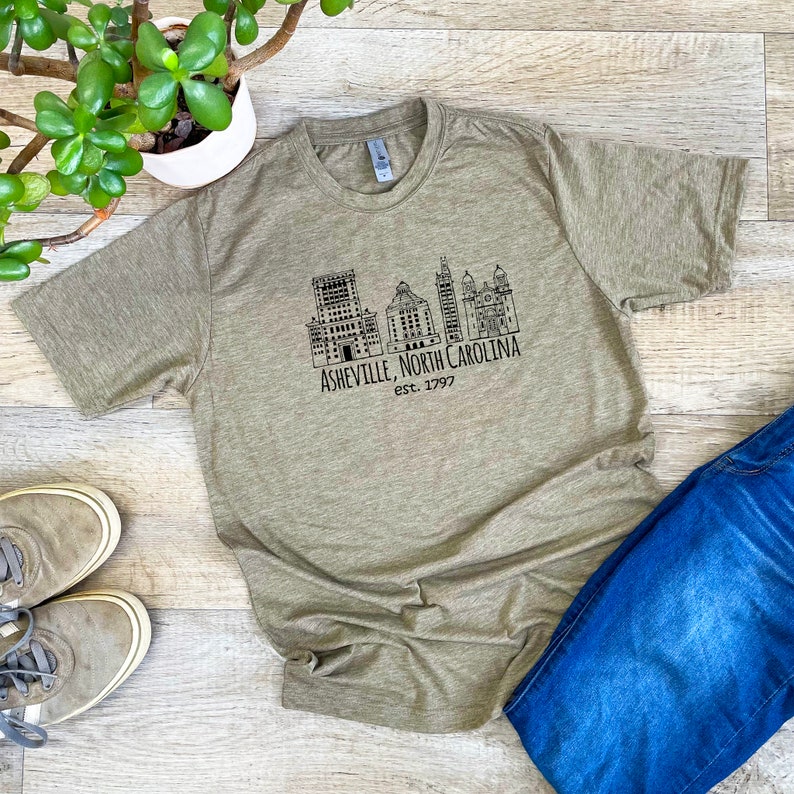 Downtown Historic Asheville NC Graphic Men's/unisex Tee Etsy