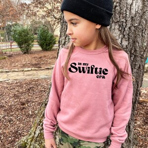 Kid's Sweatshirt, Screenprinted Sweater, In My Swiftie Era, Heather Gray or Mauve, Shirts With Sayings, Reputation, Midnights, 1989 image 4