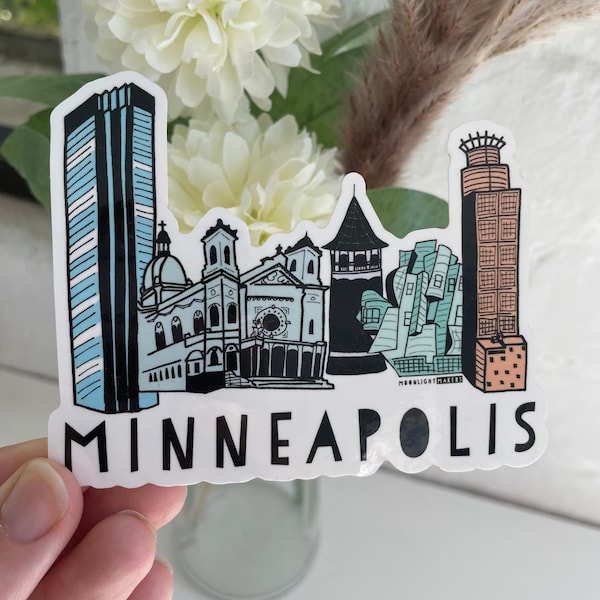 Minneapolis, Minnesota Die Cut Sticker, Car Sticker, Vinyl, Bike Sticker, Weatherproof.