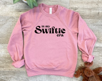 Kid's Sweatshirt, Screenprinted Sweater, In My Swiftie Era, Heather Gray or Mauve, Shirts With Sayings, Reputation, Midnights, 1989