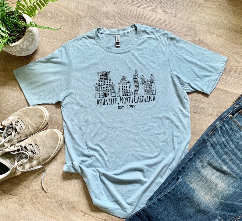 Downtown Historic Asheville NC Graphic Men's/unisex Tee Etsy