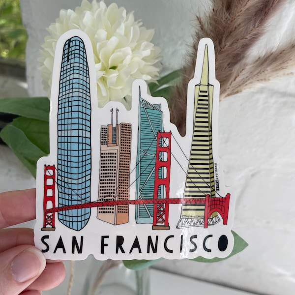 San Francisco, California, Die Cut Sticker, Car Sticker, Vinyl, Bike Sticker, Weatherproof.