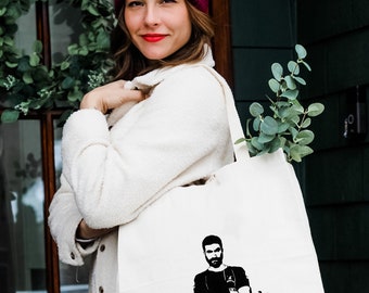 Fuuuuck (Roy Kent), Natural Canvas Bag, Screenprinted Tote, Cotton Flour Sack, Funny Tote Bag