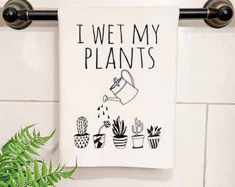 Wafelgeweven handdoek, keuken/badkamer decor, zachte absorberende handdoek, 100% katoen, ik maak mijn planten nat