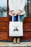 Stop Acting Like A Disgruntled Pelican, Natural Canvas Bag, Screenprinted Tote, Cotton Flour Sack, Funny Tote Bag