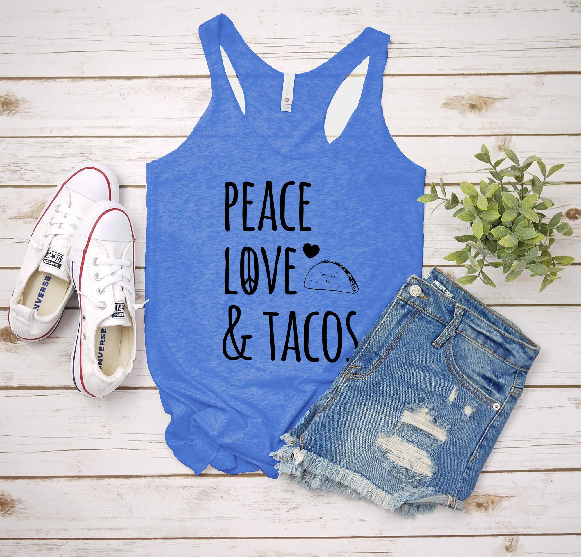Frieden Liebe &amp; Tacos Damen Grafik Racerback Tank Top Etsy