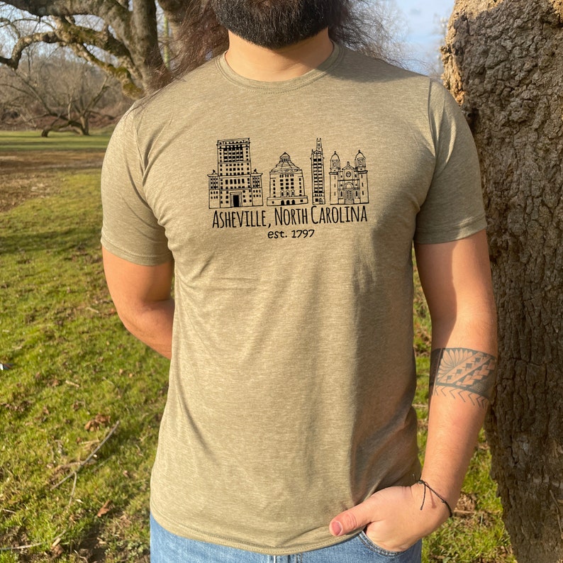 Downtown Historic Asheville NC Graphic Men's/unisex Tee Etsy