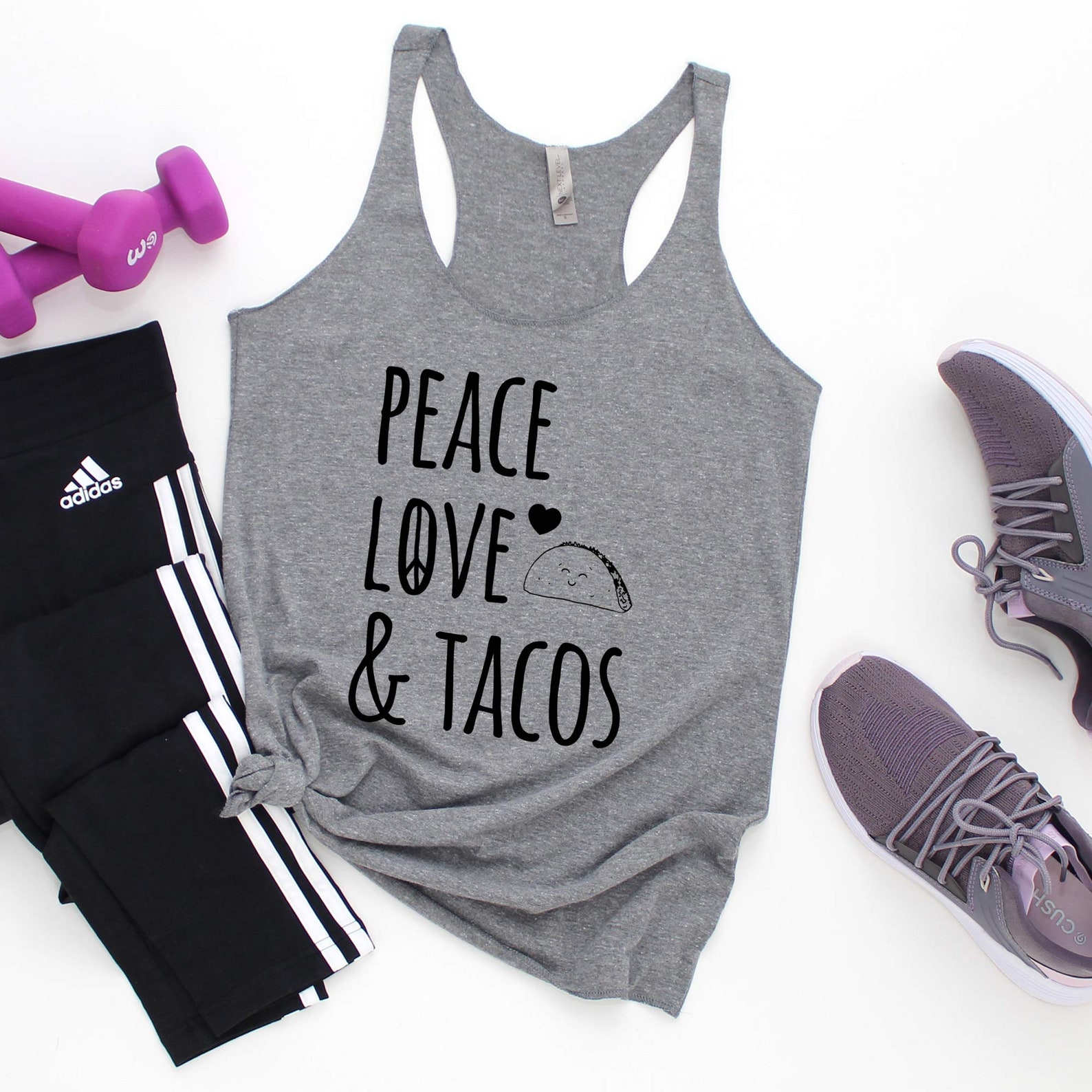 Frieden Liebe &amp; Tacos Damen Grafik Racerback Tank Top Etsy
