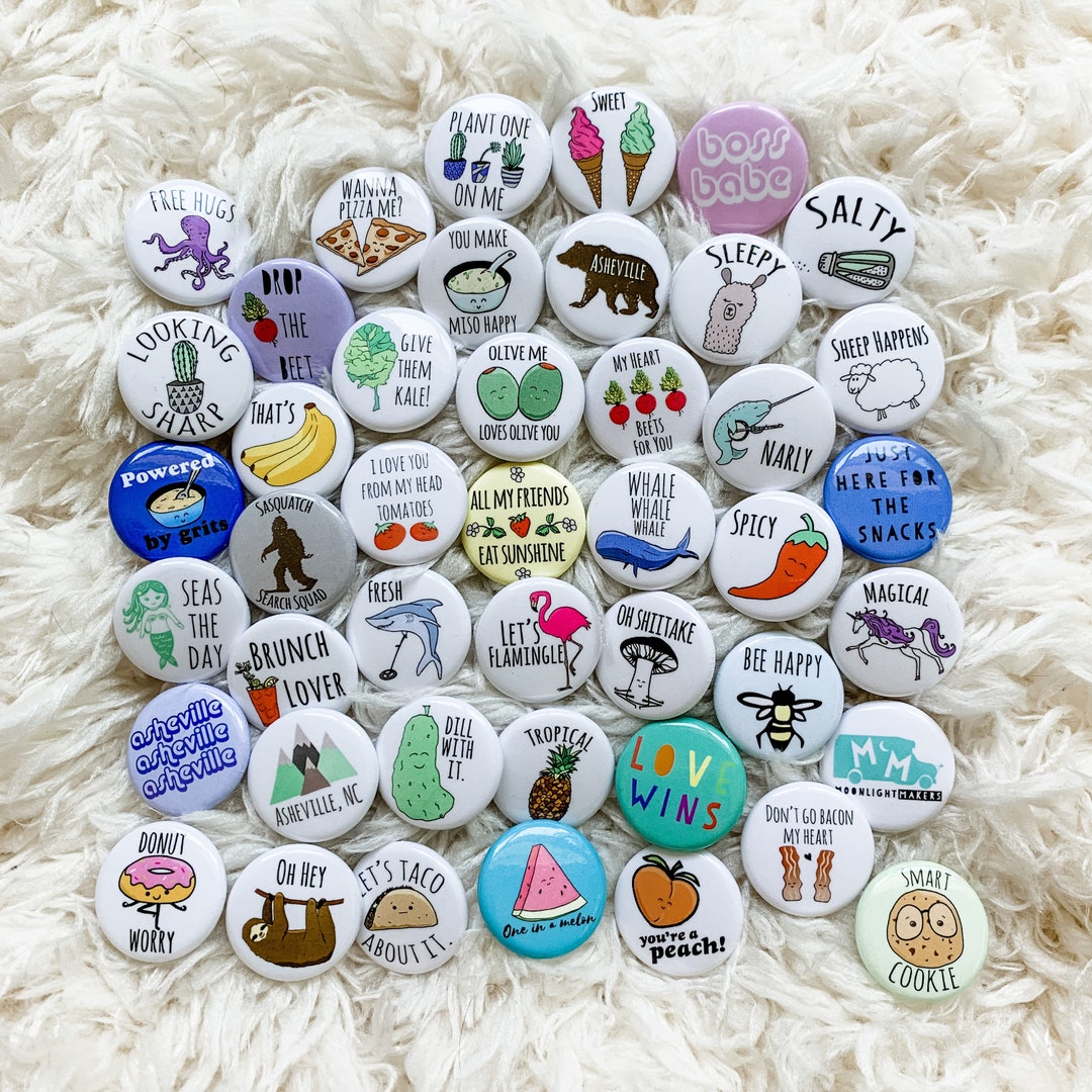 Vibrant Fun Buttons With Sayings -   Pin button design, Diy buttons,  Badges diy