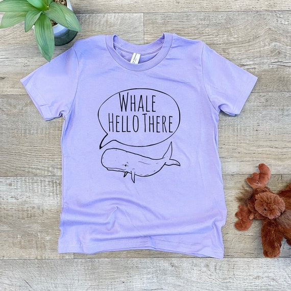 Kid's Tee, Shirts With Sayings, Whale Hello There, Columbia Blue or  Lavender, Unisex, Girls, Boys, Kids Clothes, Funny T-shirt 