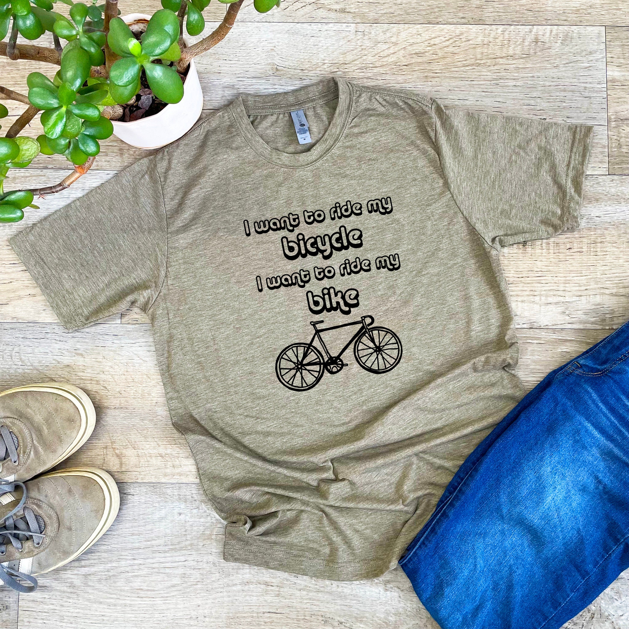 Graphic Men's/unisex Tee I Want to Ride My Bicycle/ Bike/ - Etsy