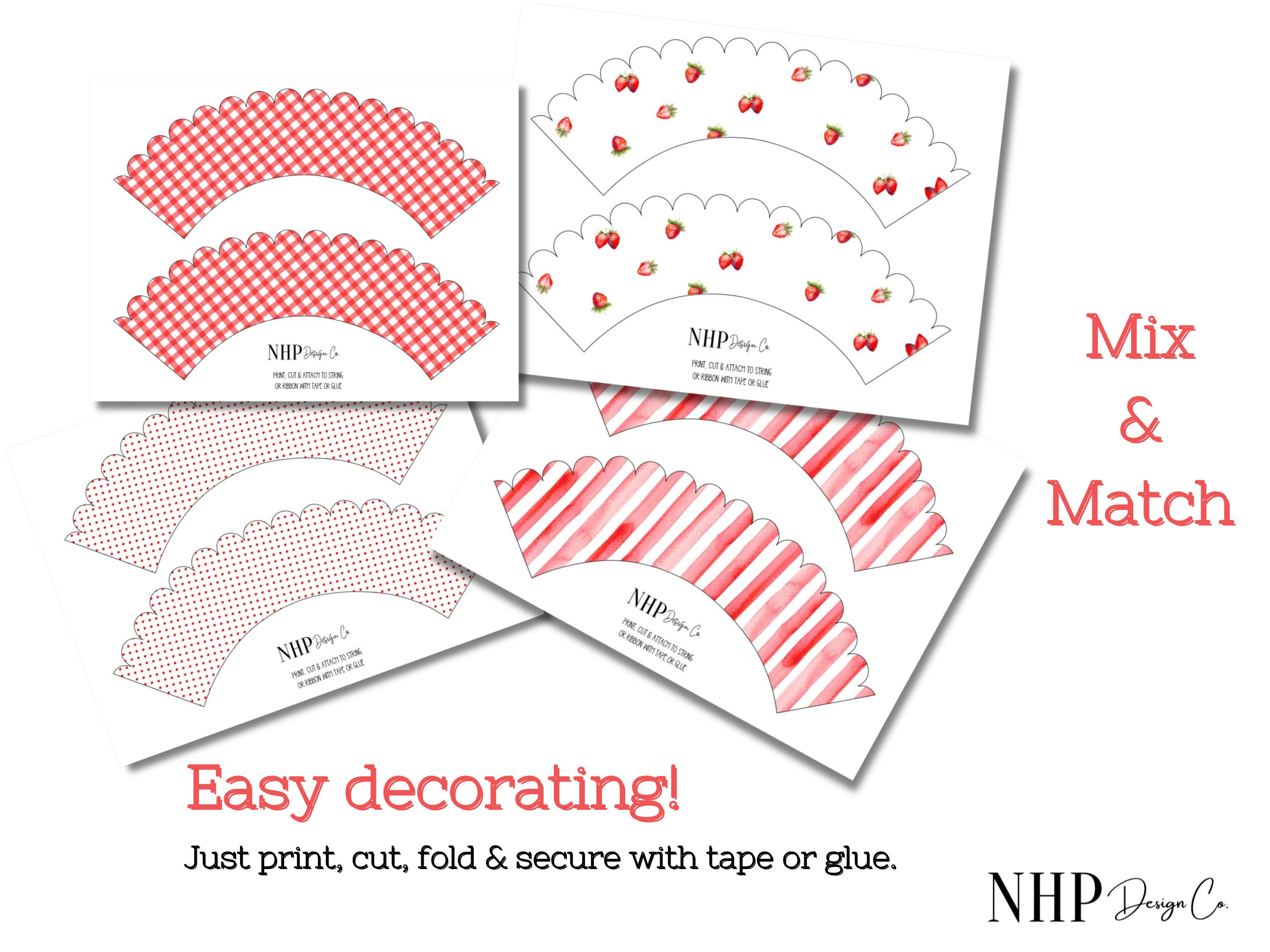 Strawberry First Birthday Cupcake Wrapper Printable Download Berry ...