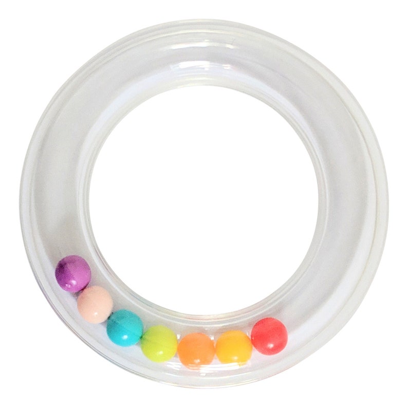 80mm Colourful Circle Baby Plastic Rattle Ring Etsy