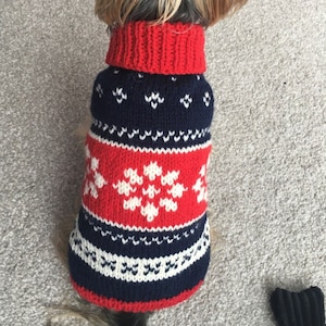 Knitting Pattern - Nordic dog, cat sweater, bottom-up, Nordic, pet clothes, dog sweater, little dog, DIY project, knitted, yorkie, pets.