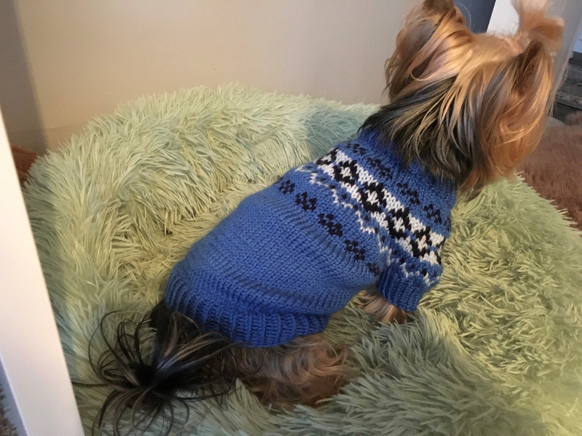 Blue Yoke Dog Sweater PDF Knitting Pattern Etsy