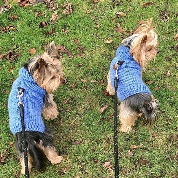 Modello a maglia: maglione semplice per cani, gatti, dal basso verso l'alto, maglione per cani, vestiti per animali domestici, cani, gatti, cagnolino, progetto fai da te, lavorato a maglia, yorkie, animali domestici.