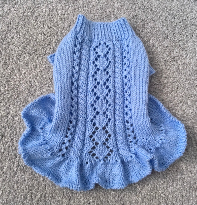 Knitting Pattern Knitted Dress for Dogs or Cats Etsy