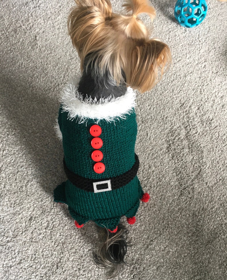 Knitting Pattern Christmas Elf Dog Sweater PDF Etsy