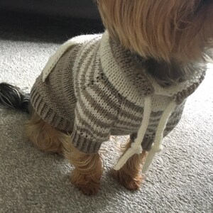 Oatmeal Dog Sweater Knitting Pattern, Top Down Dog Jumper PDF, Small Medium Large Sizes, Knit Dog Clothes, Pet Sweater Pattern image 2
