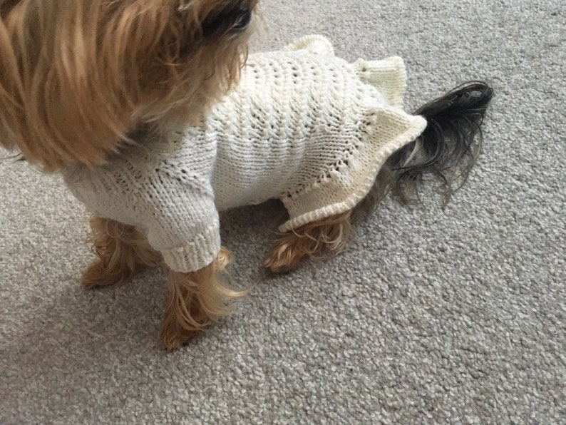 Knitting Pattern White Knitted Dress for Dogs or Cats Etsy